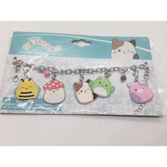 Squishmallows Charm Bracelet Interchangeable 5 Charms Cute Collectible NEW - Picture 3 of 9